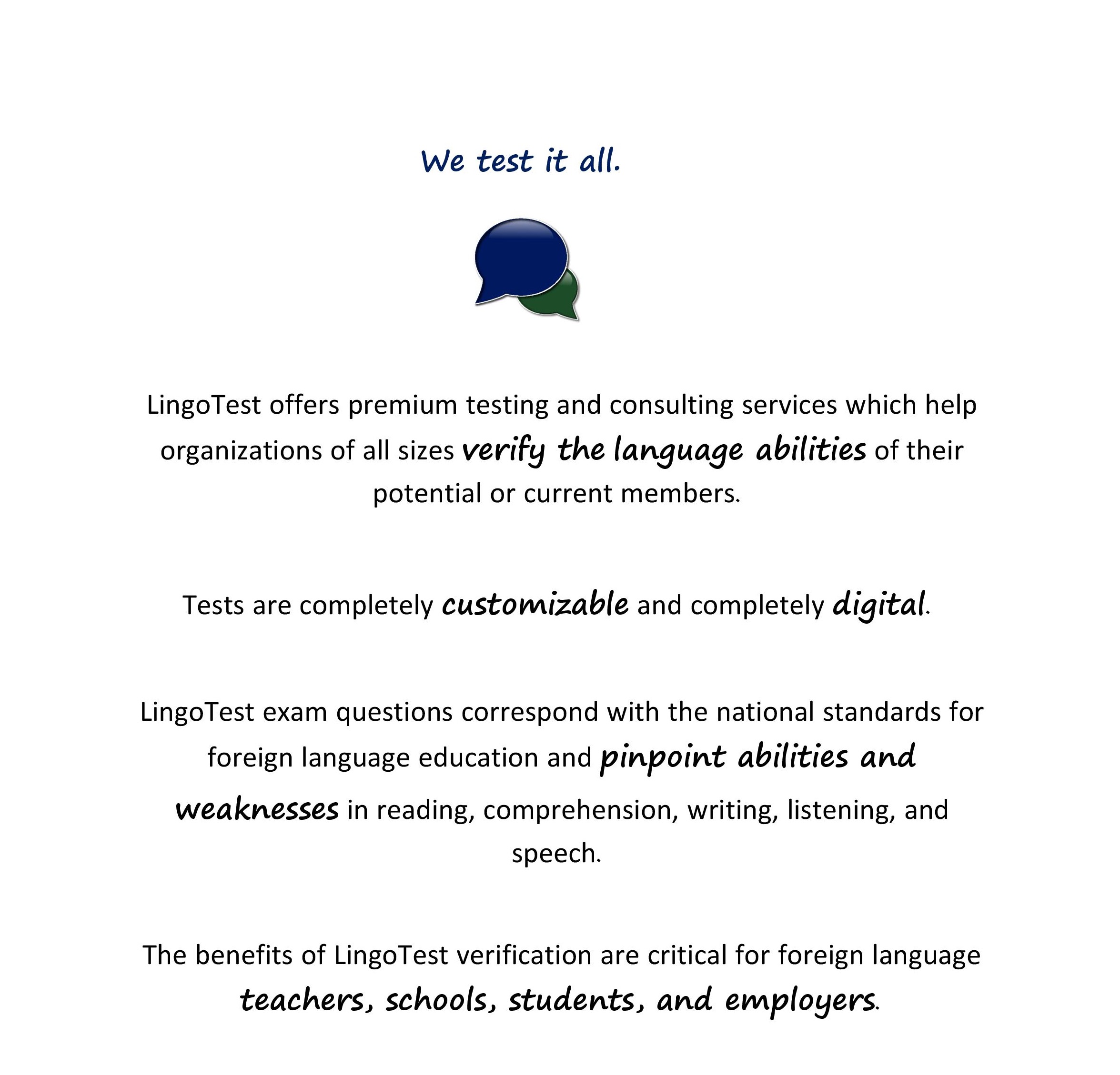 verify language capabilities spanish french